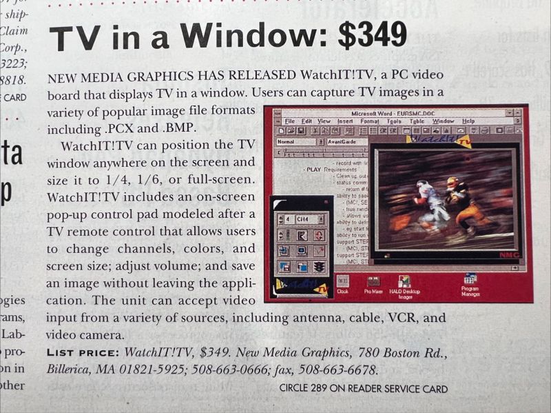 TV In a Window